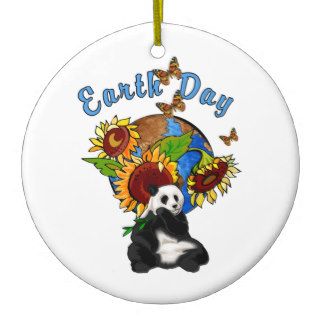 Earth Day Panda Planet Christmas Tree Ornaments