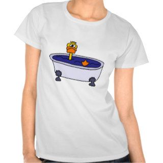 Funny Duck in a Bathtub Cartoon T shirts