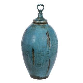 Privilege Medium Turquoise Ceramic Belly Vase Privilege Vases