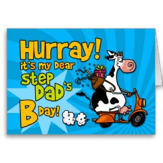 bd scooter cow   step dad card