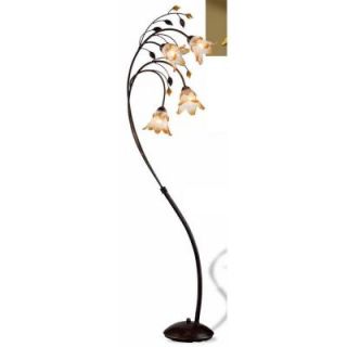 OK LIGHTING 74 in. Bronze Windance Floral Floor Lamp OK 9143