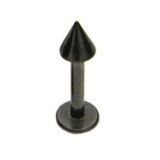 Black Titanium Spike Labret   Gauge 16, Ball Size 3mm, Length 11mm   Sold as a Pair Body Jewelry Plugs Jewelry
