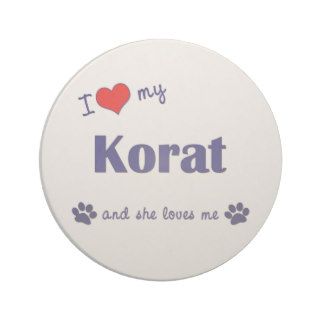 I Love My Korat (Female Cat) Drink Coaster