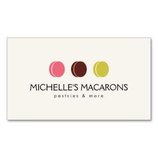 FRENCH MACARON TRIO LOGO for Bakery, Pastry Chef Business Card Template