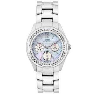GUESS? Women's 12543L Waterpro Silver Tone Crystal Accented Watch Watches
