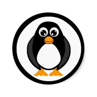 Cute Penguin Black and White Stickers