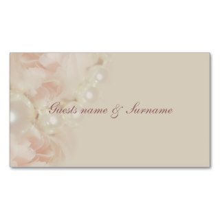 Roses pearls pink seating name tags for weddings business card
