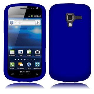 Samsung Exhilarate i577 Solid Dark Blue Skin Cover Cell Phones & Accessories