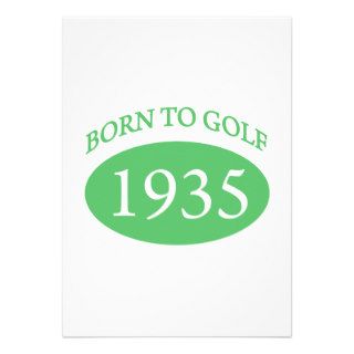 1935 Born To Golf Birthday Gifts Custom Invitation