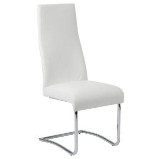 Eurostyle Rooney Low Back Chair in White/Chrome   Dining Chairs