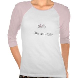 "Ride like a Girl"  pink and white cruiser tee