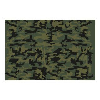 Green camo pattern poster
