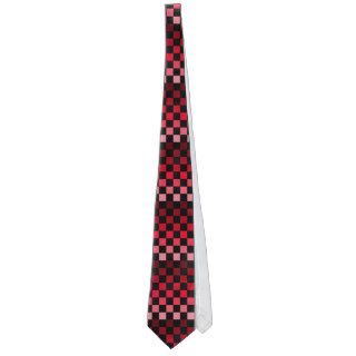 Red & Black Optical Illusion ChessBoard 2 Mens Tie