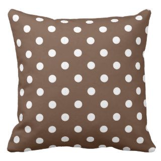Brown And White Polka Dots Modern Pillows