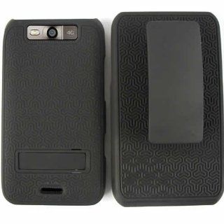 LG CONNECT 4G MS 840 BLACK HYBRID KICKSTAND CASE + HOLSTER ACCESSORY Cell Phones & Accessories