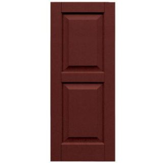 Winworks Wood Composite 15 in. x 37 in. Raised Panel Shutters Pair #650 Board and Batten Red 51537650