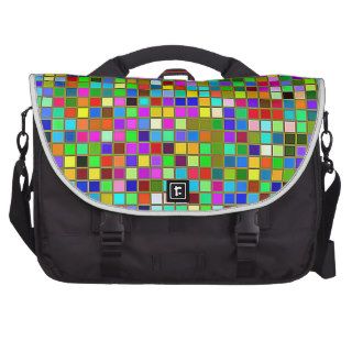 Colorful Chunky Olive Green Square Tiles Pattern Commuter Bags
