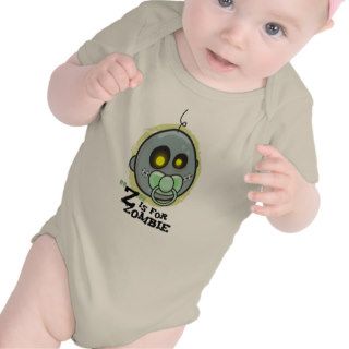 "Z" is for Zombie with Pacifier (boys) Organic Cre Shirt
