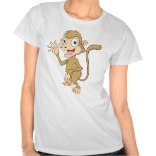 Cute Monkey Waving Hand Hi Hello Goodbye T Shirt