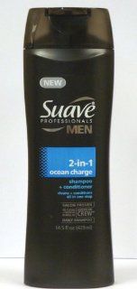 Suave Men 2 in 1 Shampoo + Conditioner, Ocean Charge, 12.6 Ounce (Pack of 4)  Shampoo Plus Conditioners  Beauty