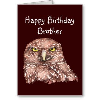 Funny Old Age, Over the Hill Birthday Brother Owl Greeting Card