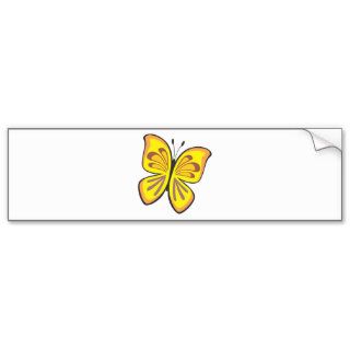 Cool Yellow Butterfly Cartoon Bumper Sticker