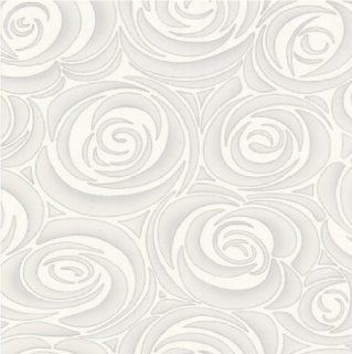 Graham & Brown Bella Floral Glitter Luxury Textured Vinyl 10M Wallpaper Roll (White 31 582)    