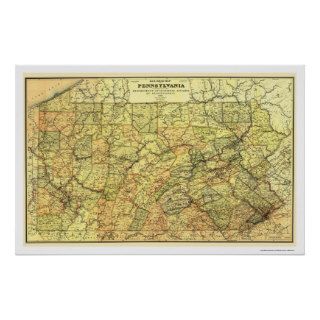 Pennsylvania Railroad Map 1895 Print
