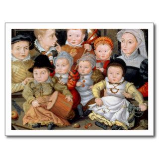 T33337 Portrait of a mother with her eight childre Post Card