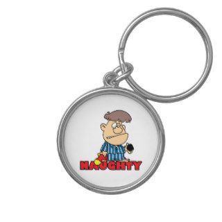 funny naughty boy gets coal cartoon key chain