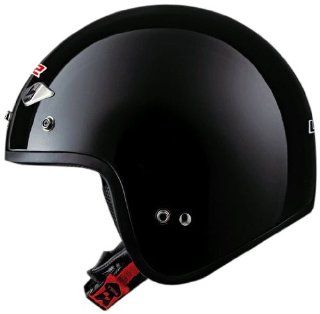 LS2 Helmets OF567 Open Face Motorcycle Helmet (Solid Gloss Black, Small) Automotive
