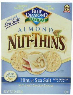 Blue Diamond Almond Nut Thins Cracker Snacks, Hint of Sea Salt Nut, 4.25 Ounce Boxes (Pack of 12)  Almond Chips  Grocery & Gourmet Food