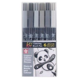 Coloring Brush Pens 6 Grays Set (Product Catalog Writing & Drawing Mediums)