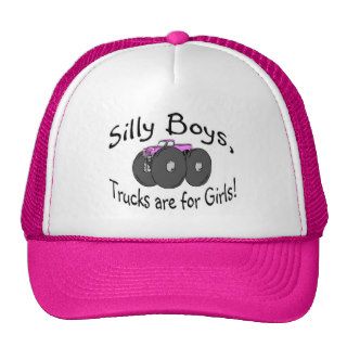 Silly Boys Trucks Are For Girls Pink Trucker Hats