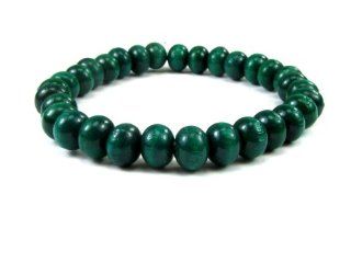Green Olive Wood Polished Beads Spiritual Stretch Bracelet Creative Ventures Jewelry