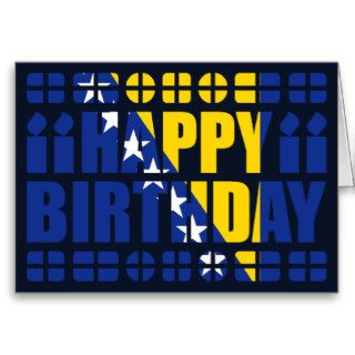 Bosnia Herzegovina Flag Birthday Card