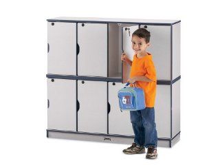 Stacking Lockable Lockers   Triple Stack   Black Double Stack/Navy   Classroom Lockers