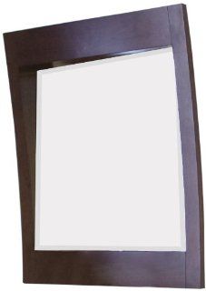 American Imaginations 278 32 Inch by 36 Inch Rectangle Wood Framed Mirror, Walnut Finish   Shelving Hardware  