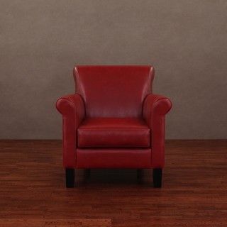Cosmopolitan Burnt Red Leather Arm Chair Chairs