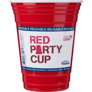 Trudeau 16 oz. Reusable, Double Wall Insulated Party Cup in Red 8712120