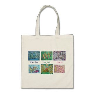 Faith Hope Love Angel Word Collage Tote Bag