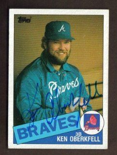 1985 TOPPS #569 KEN OBERKFELL BRAVES AUTO SIGNED CARD JSA STAMP B Sports Collectibles