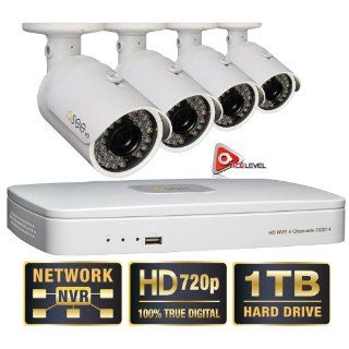 Q See 4 Channel HD Security System with 1TB Hard Drive, 4 720p IP Cameras 100' feet Night Vision  Camera & Photo