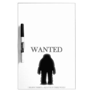Wanted Sasquatch In Woods Shadow Effect Dry Erase Board