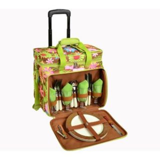 Picnic at Ascot Picnic Cooler for Four/Wheeled Cart Floral Picnic at Ascot Coolers