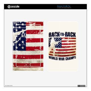 Back to Back World War Champs with Soldier Kindle Fire Decal
