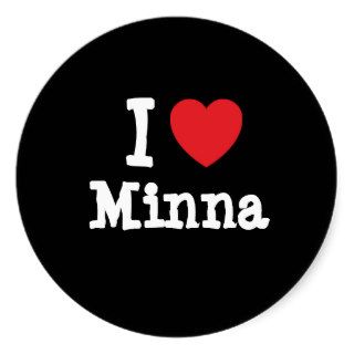 I love Minna heart T Shirt Sticker
