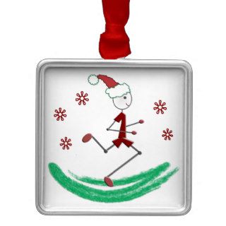 Holiday Stick Runner Guy   (one sided) Christmas Tree Ornaments