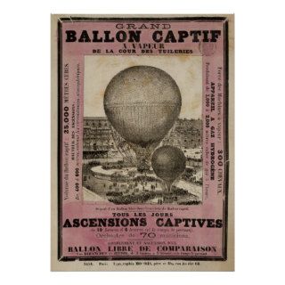 Vintage French Poster, Ballon Captif