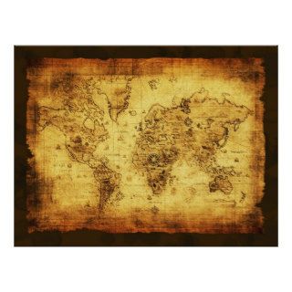 Arty Vintage Old World Map Poster